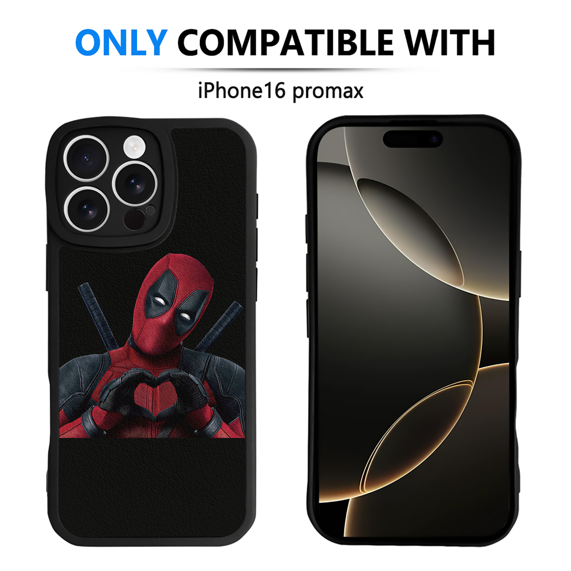 （画像用） Deadpool デッドプール 【iPhone 16シリーズ対応】シリコンスマホケース（レザー調） 材質：シリコン
